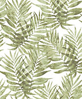 Galerie Organic Textures Green White Speckled Palm Textured Wallpaper