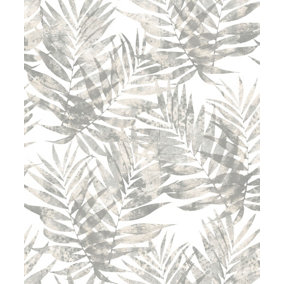 Galerie Organic Textures Grey Speckled Palm Textured Wallpaper