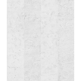 Galerie Organic Textures Silver Grey Concrete Stripe Textured Wallpaper