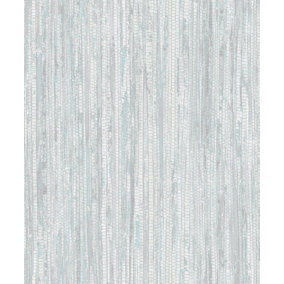 Galerie Organic Textures Turquoise Grey Rough Grass Textured Wallpaper