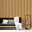 Galerie Organic Textures Warm Brown Yellow Chevron Wood Textured Wallpaper