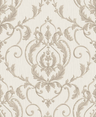 Galerie Ornamenta 2 Beige Ornamenta Damask Embossed Wallpaper