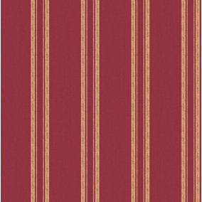 Galerie Ornamenta 2 Red Gold Regency Stripe Embossed Wallpaper