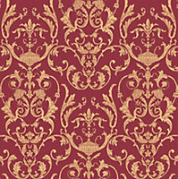 Galerie Ornamenta 2 Red Gold Toscano Damask Embossed Wallpaper