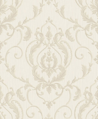 Galerie Ornamenta 2 Silver Beige Ornamenta Damask Embossed Wallpaper