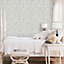 Galerie Palazzo Blue Dogwood Floral Embossed Wallpaper