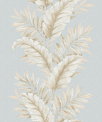 Galerie Palazzo Blue Fern Embossed Wallpaper