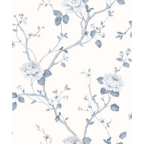 Galerie Palazzo Blue Luisella Floral Embossed Wallpaper