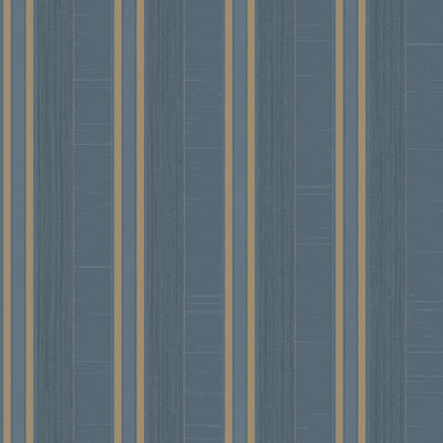 Galerie Palazzo Blue Silk Stripe Embossed Wallpaper