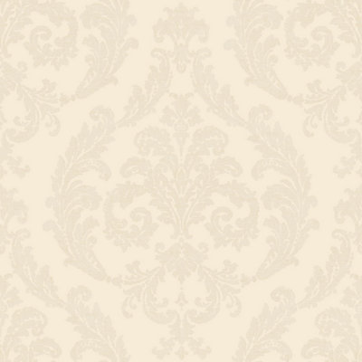 Galerie Palazzo Cream Silk Damask Embossed Wallpaper