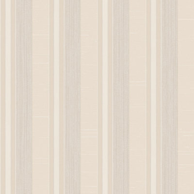 Galerie Palazzo Cream Silk Stripe Embossed Wallpaper | DIY At B&Q