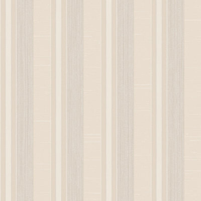 Galerie Palazzo Cream Silk Stripe Embossed Wallpaper DIY at B&Q