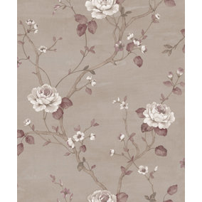 Galerie Palazzo Pink Luisella Floral Embossed Wallpaper