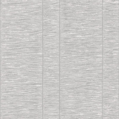 Galerie Palazzo Silver Grey Pleated Stripe Embossed Wallpaper