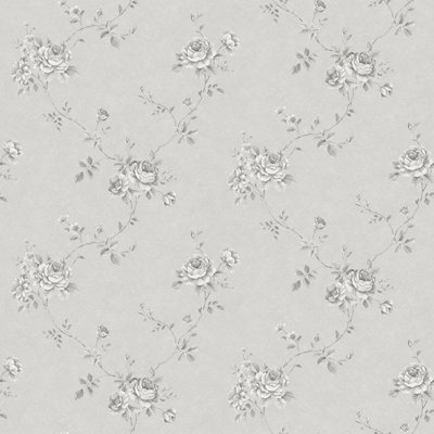 Galerie Palazzo Silver Grey Turquoise Floral Embossed Wallpaper
