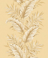 Galerie Palazzo Yellow Gold Fern Embossed Wallpaper