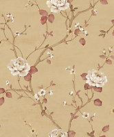 Galerie Palazzo Yellow Gold Luisella Floral Embossed Wallpaper