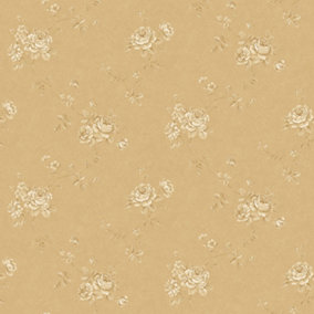 Galerie Palazzo Yellow Gold Turquoise Floral Embossed Wallpaper