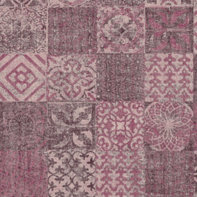 Galerie Passenger Pink Purple Funky Tiles Smooth Wallpaper