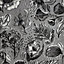 Galerie Pepper Felice Black Shimmer Flocked Wild Flower Wallpaper