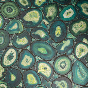 Galerie Pepper Filo Green Glass Bead Geometric Stone Wallpaper