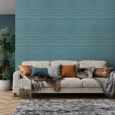 Galerie Pepper Fondo Teal Wild Grass Effect Wallpaper