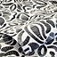 Galerie Pepper Lana Silver Flocked Fabric Brussels Floral Lace Wallpaper