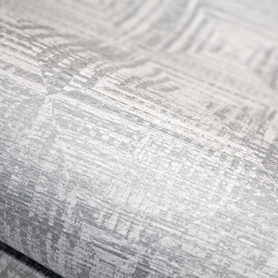 Galerie Pepper Raffia Cream Shimmer Geometric Diamond Wallpaper