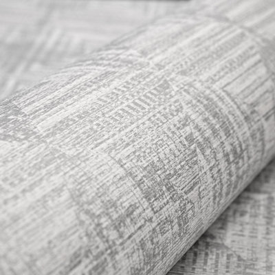 Galerie Pepper Raffia Cream Shimmer Geometric Diamond Wallpaper