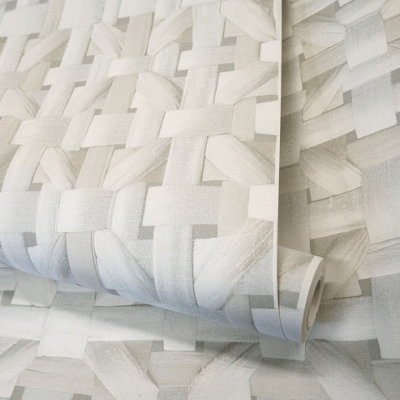 Galerie Pepper Seta Cream Glitter Octogonal Honeycomb Wallpaper