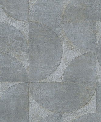 Galerie Perfecto 2 Grey Rustic Circle Textured Wallpaper