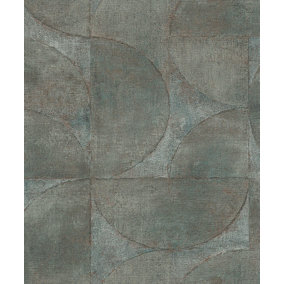 Galerie Perfecto 2 Grey Rustic Circle Textured Wallpaper