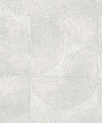 Galerie Perfecto 2 White Rustic Circle Textured Wallpaper