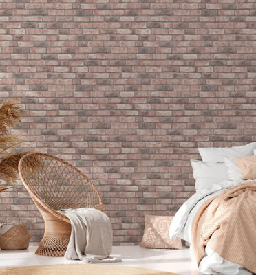 Galerie Pink Weathered Walls Motif A4 Wallpaper Sample