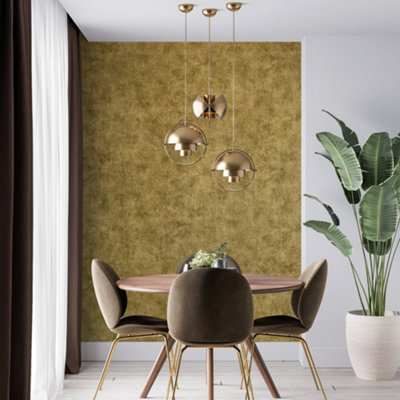 Galerie Precious Antique Gold Glass Bead Cord Fabric Design Wallpaper Roll