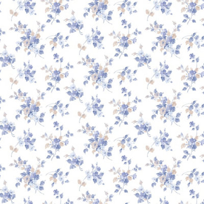 Galerie Pretty Prints Blue Blossom Mini Wallpaper Roll