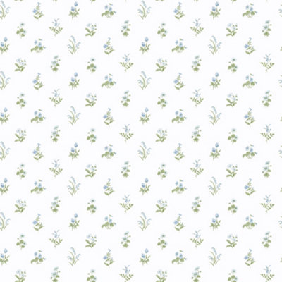 Galerie Pretty Prints Blue Mini Garden Spot Wallpaper Roll