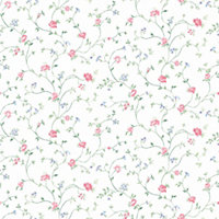 Galerie Pretty Prints Blue/Pink Royal Floral Trail Wallpaper Roll