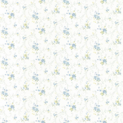 Galerie Pretty Prints Blue Rhiannon Floral Trail Wallpaper Roll