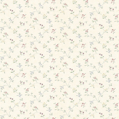 Galerie Pretty Prints Cream Small Floral Trail Wallpaper Roll