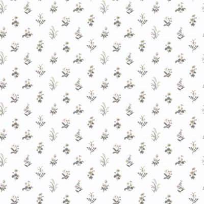 Galerie Pretty Prints Grey Mini Garden Spot Wallpaper Roll