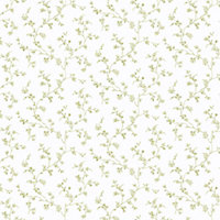Galerie Pretty Prints Olive Green Allisons Floral Trail Wallpaper Roll