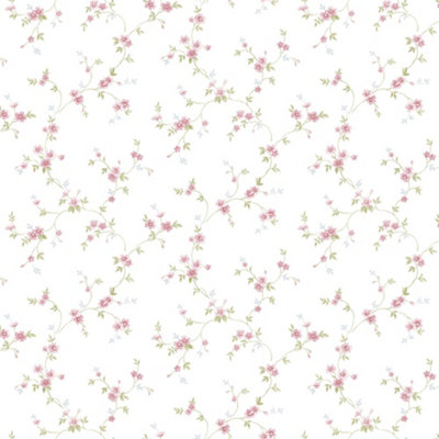 Galerie Pretty Prints Pink Como Floral Trail Wallpaper Roll