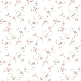 Galerie Pretty Prints Pink Como Floral Trail Wallpaper Roll