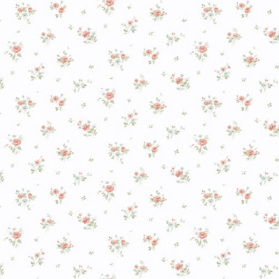 Galerie Pretty Prints Pink/Green Rainbow Floral Wallpaper Roll