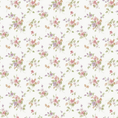 Galerie Pretty Prints Pink/Purple Blossom Mini Wallpaper Roll