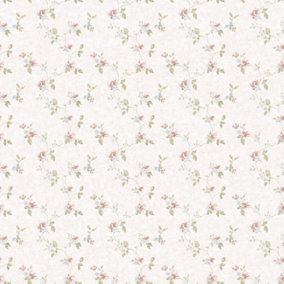 Galerie Pretty Prints Pink/White Mini Floral Trail Wallpaper Roll