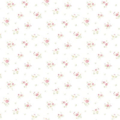 Galerie Pretty Prints Pink/Yellow Rainbow Floral Wallpaper Roll