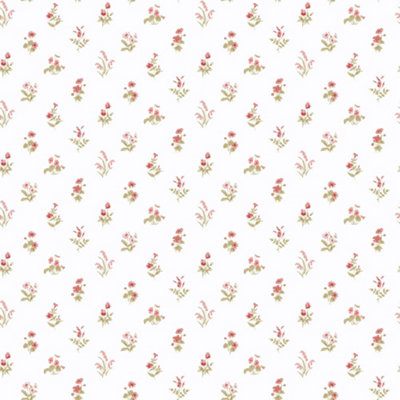 Galerie Pretty Prints Red Mini Garden Spot Wallpaper Roll