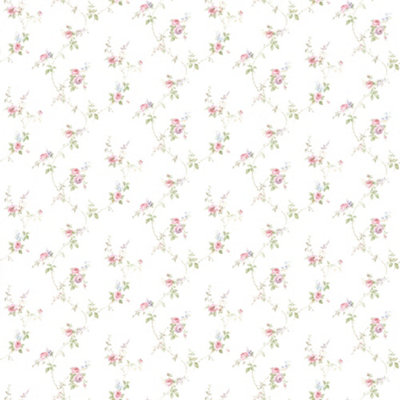 Galerie Pretty Prints White/Pink Floral Trail Wallpaper Roll